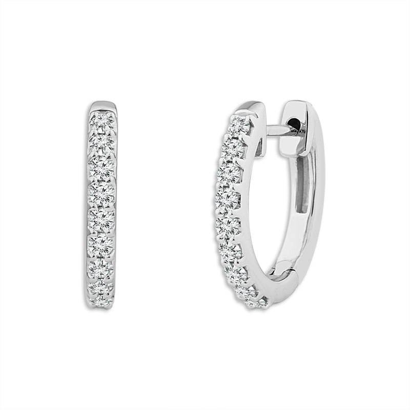Diamond Hoops Earrings 0.50 ct tw 14k White Gold