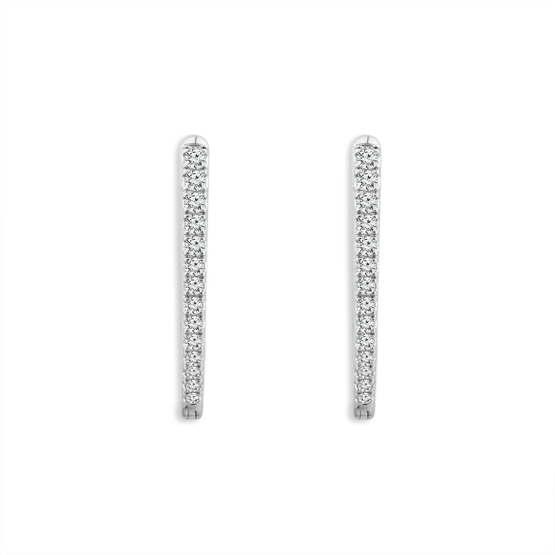 Diamond Hoops Earrings 0.25 ct tw 10k White Gold