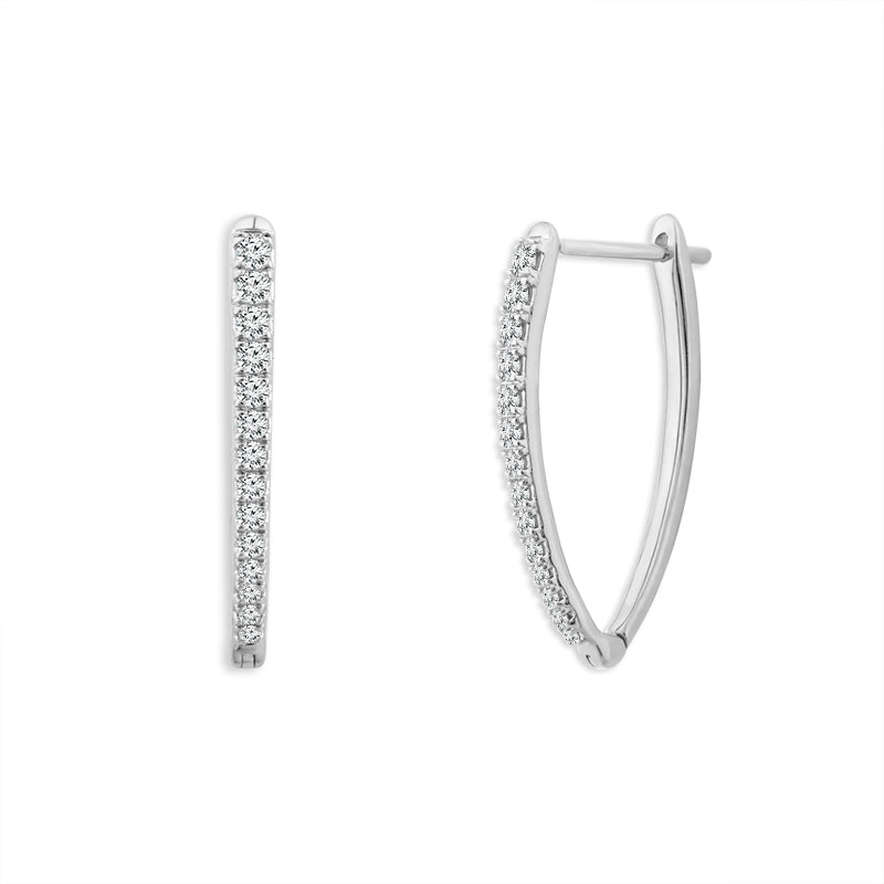 Diamond Hoops Earrings 0.25 ct tw 10k White Gold
