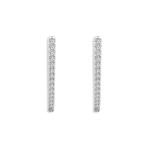 Diamond Hoops Earrings 0.25 ct tw 10k White Gold