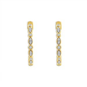 Diamond Hoops Earrings 0.20 ct tw 10k White Gold