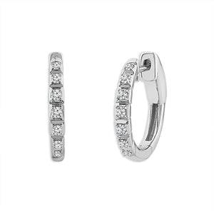 Diamond Hoops Earrings 0.17 ct tw 10k White Gold