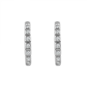 Diamond Hoops Earrings 0.17 ct tw 10k White Gold