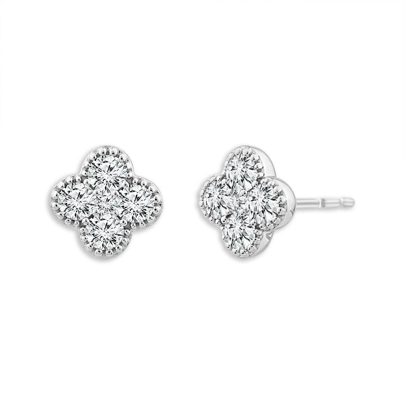 Diamond Fashion Earrings 1 ct tw 14k White Gold