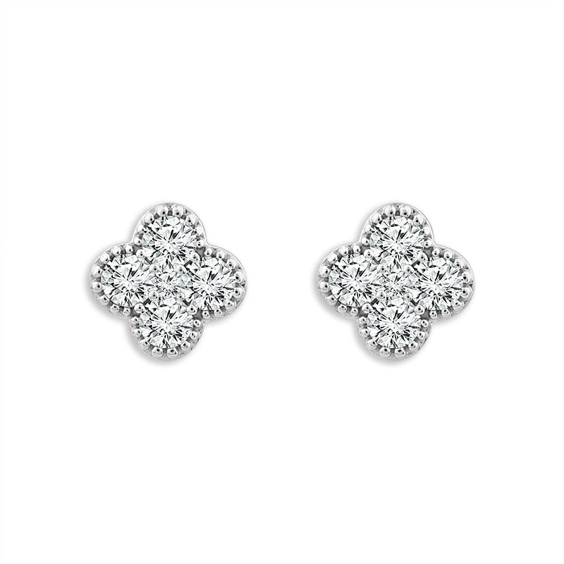Diamond Fashion Earrings 2 ct tw 14k White Gold