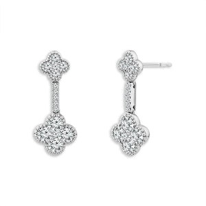Diamond Fashion Earrings 2 ct tw 14k White Gold