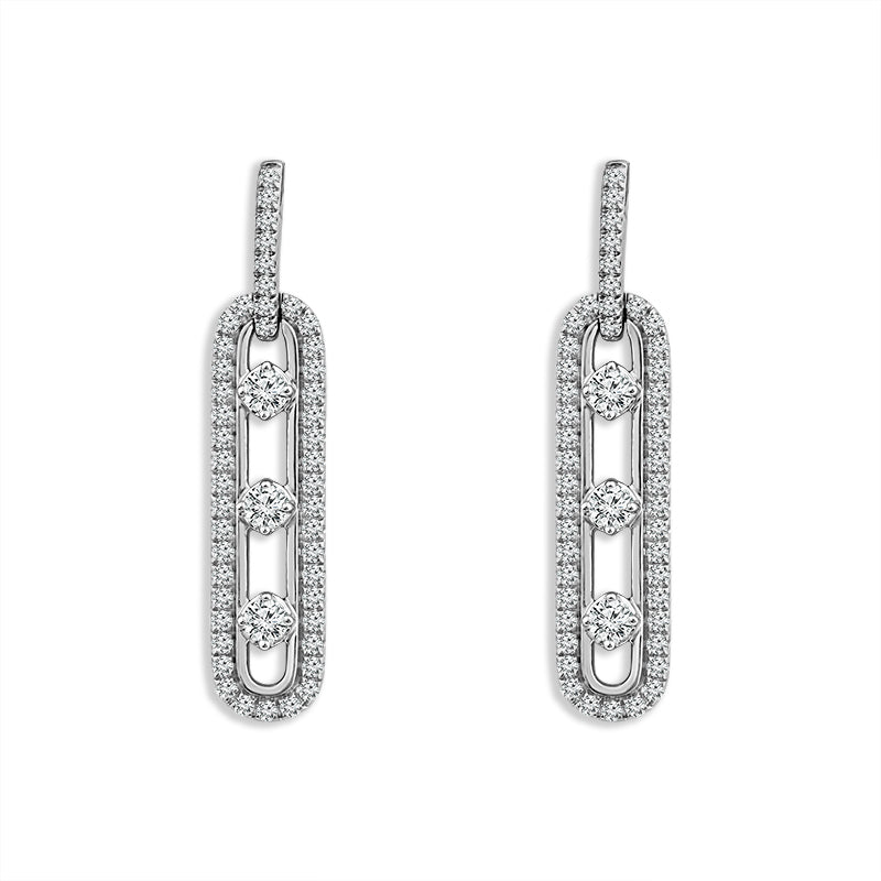 Diamond Fashion Earrings 1 ct tw 10k Yellow Gold+10k White Gold