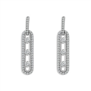 Diamond Fashion Earrings 1 ct tw 10k Yellow Gold+10k White Gold