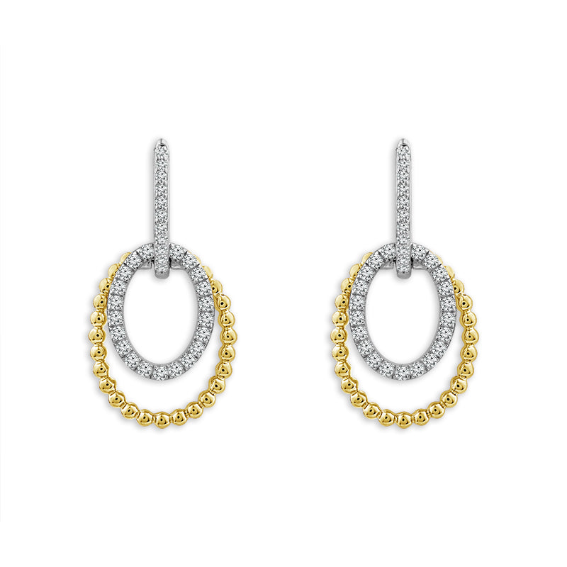 Diamond Fashion Earrings 0.60 ct tw 10k Yellow Gold+10k White Gold