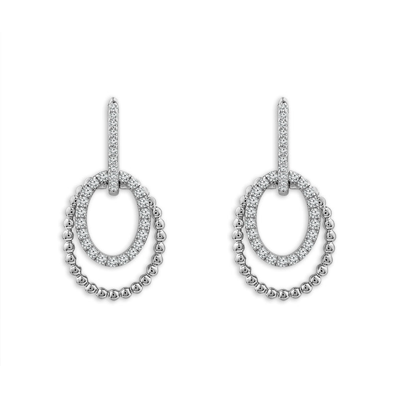 Diamond Fashion Earrings 0.60 ct tw 10k Yellow Gold+10k White Gold