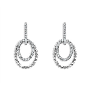 Diamond Fashion Earrings 0.60 ct tw 10k Yellow Gold+10k White Gold