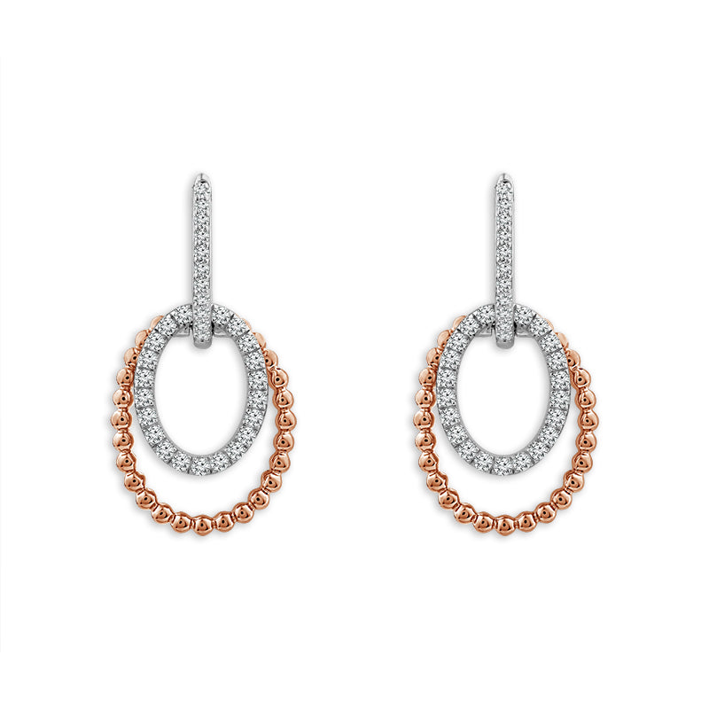 Diamond Fashion Earrings 0.60 ct tw 10k Yellow Gold+10k White Gold