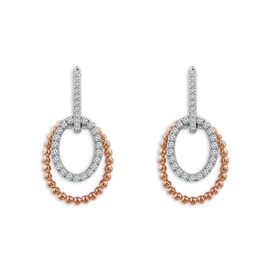 Diamond Fashion Earrings 0.60 ct tw 10k Yellow Gold+10k White Gold