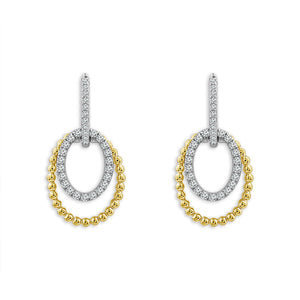 Diamond Fashion Earrings 0.60 ct tw 10k Yellow Gold+10k White Gold