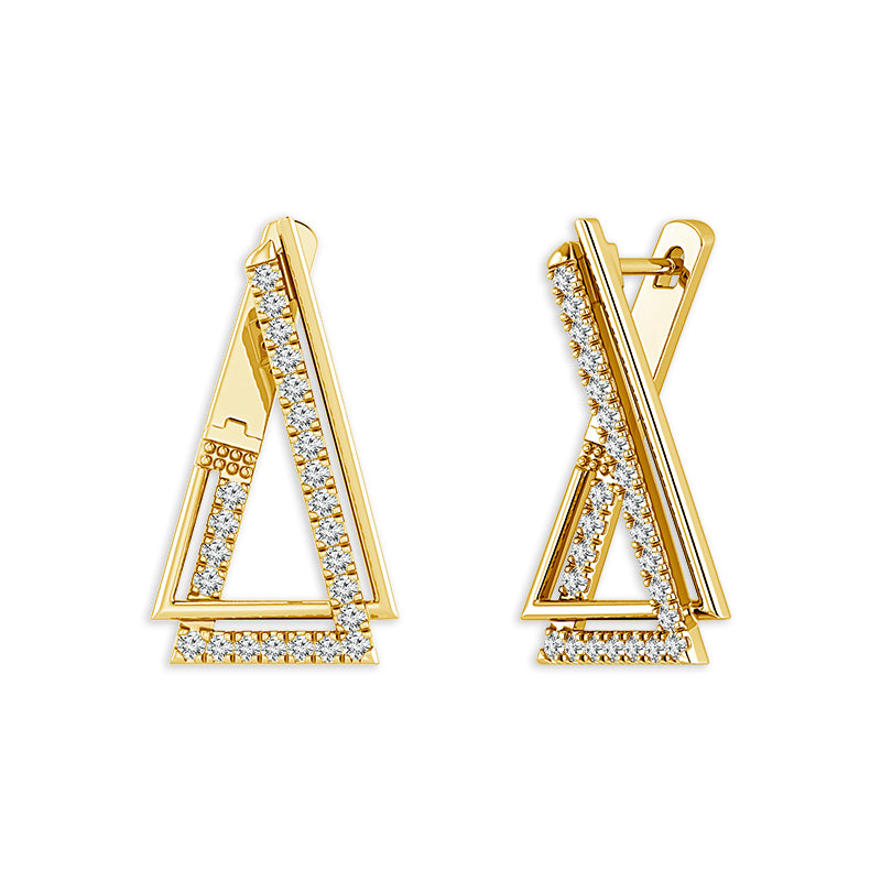 Diamond Hoops Earrings 0.40 ct tw 10k Yellow Gold