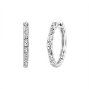 Diamond Hoops Earrings 0.40 ct tw 14k White Gold