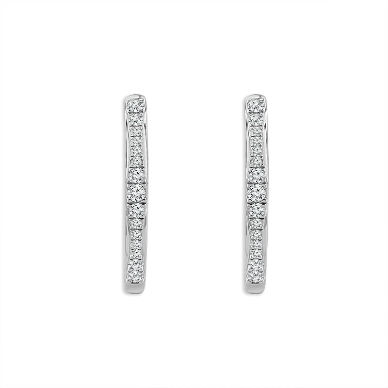 Diamond Hoops Earrings 0.40 ct tw 14k White Gold