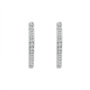 Diamond Hoops Earrings 0.40 ct tw 14k White Gold