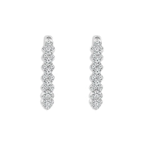 Diamond Hoops Earrings 0.75 ct tw 14k White Gold