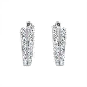 Diamond Hoops Earrings 0.50 ct tw 14k White Gold