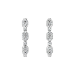 Diamond Hoops Earrings 0.33 ct tw 14k White Gold