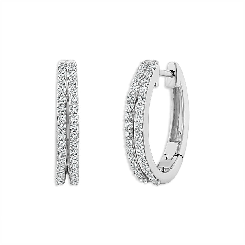 Diamond Hoops Earrings 0.50 ct tw 14k White Gold