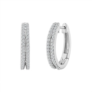 Diamond Hoops Earrings 0.50 ct tw 14k White Gold