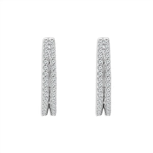 Diamond Hoops Earrings 0.50 ct tw 14k White Gold