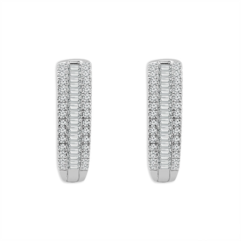 Diamond Hoops Earrings 1 ct tw 14k White Gold