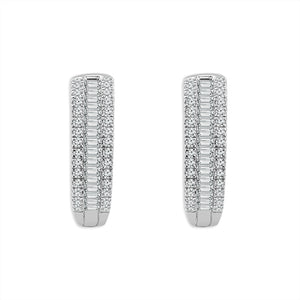 Diamond Hoops Earrings 1 ct tw 14k White Gold