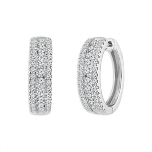 Diamond Hoops Earrings 1 ct tw 14k White Gold