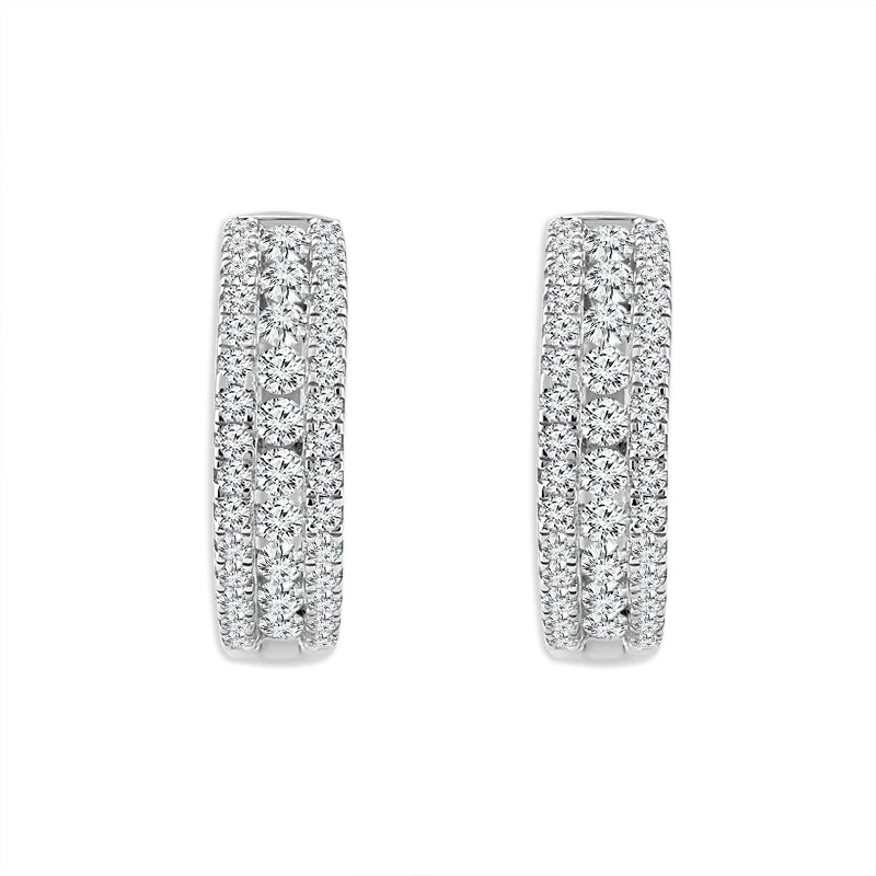 Diamond Hoops Earrings 1 ct tw 14k White Gold