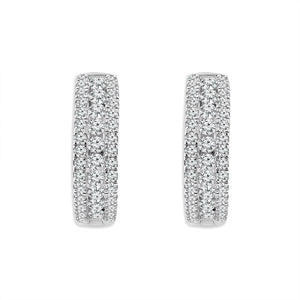 Diamond Hoops Earrings 1 ct tw 14k White Gold