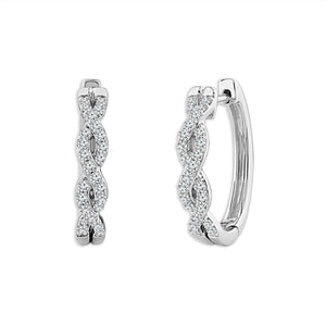 Diamond Hoops Earrings 0.40 ct tw 14k White Gold