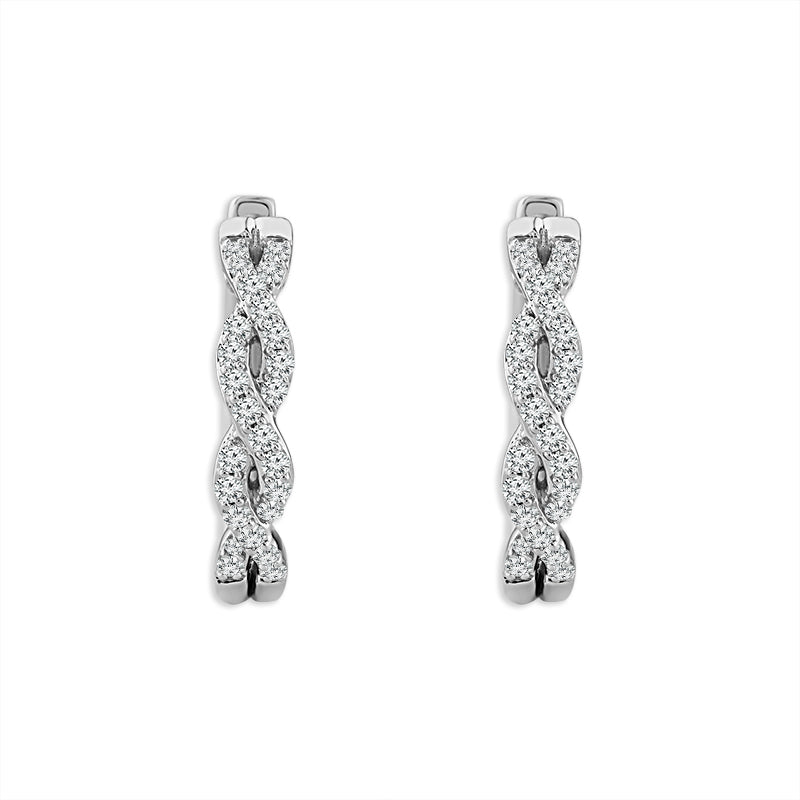 Diamond Hoops Earrings 0.40 ct tw 14k White Gold
