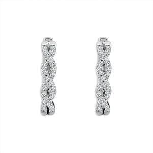 Diamond Hoops Earrings 0.40 ct tw 14k White Gold