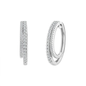 Diamond Hoops Earrings 1.25 ct tw 14k White Gold