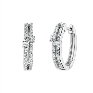 Diamond Hoops Earrings 0.50 ct tw 14k White Gold