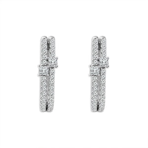Diamond Hoops Earrings 0.50 ct tw 14k White Gold
