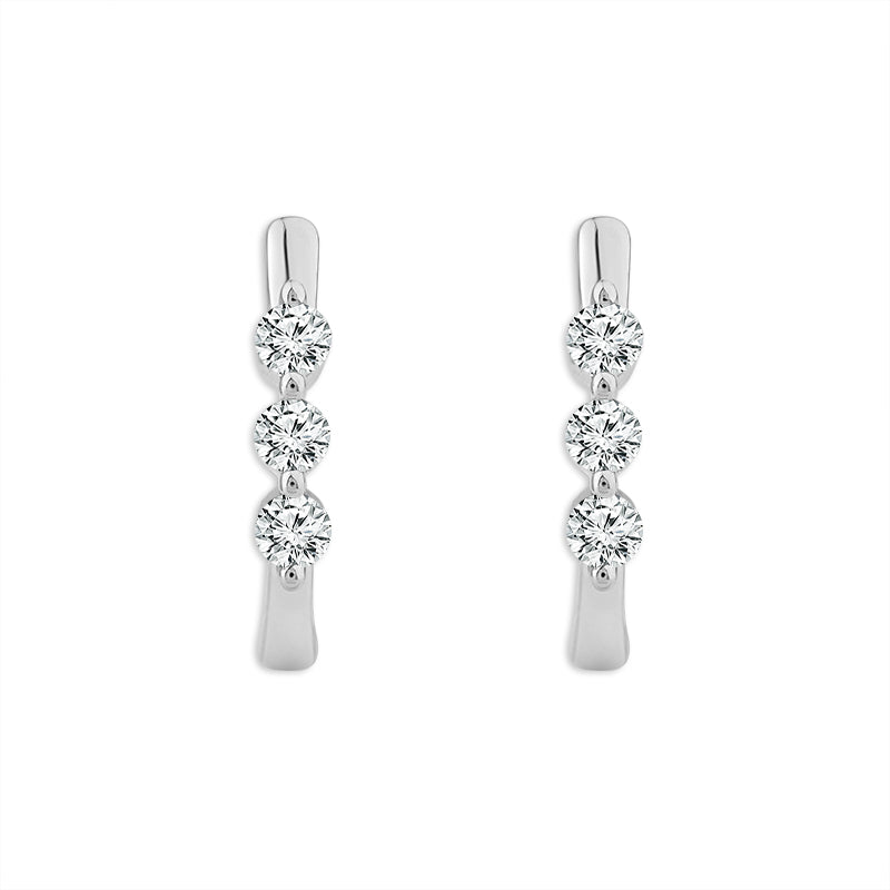 Diamond Hoops Earrings 0.50 ct tw 10k White Gold