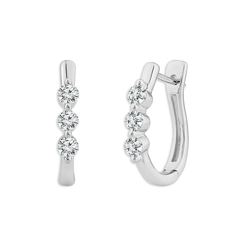 Diamond Hoops Earrings 0.50 ct tw 10k White Gold