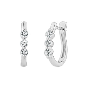 Diamond Hoops Earrings 0.50 ct tw 10k White Gold