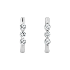 Diamond Hoops Earrings 0.50 ct tw 10k White Gold