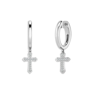 Diamond Hoops Earrings 0.17 ct tw 10k White Gold
