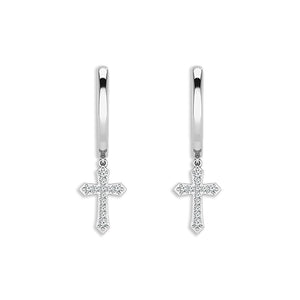 Diamond Hoops Earrings 0.17 ct tw 10k White Gold