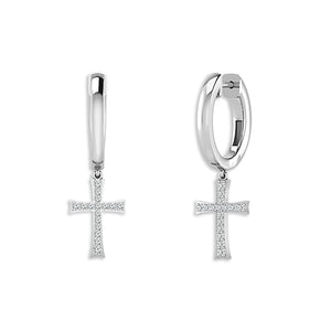 Diamond Hoops Earrings 0.20 ct tw 10k White Gold