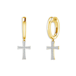 Diamond Hoops Earrings 0.20 ct tw 10k White Gold