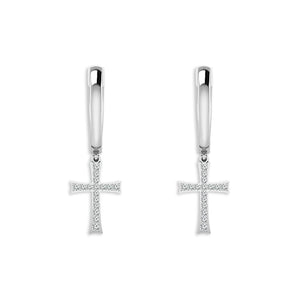 Diamond Hoops Earrings 0.20 ct tw 10k White Gold