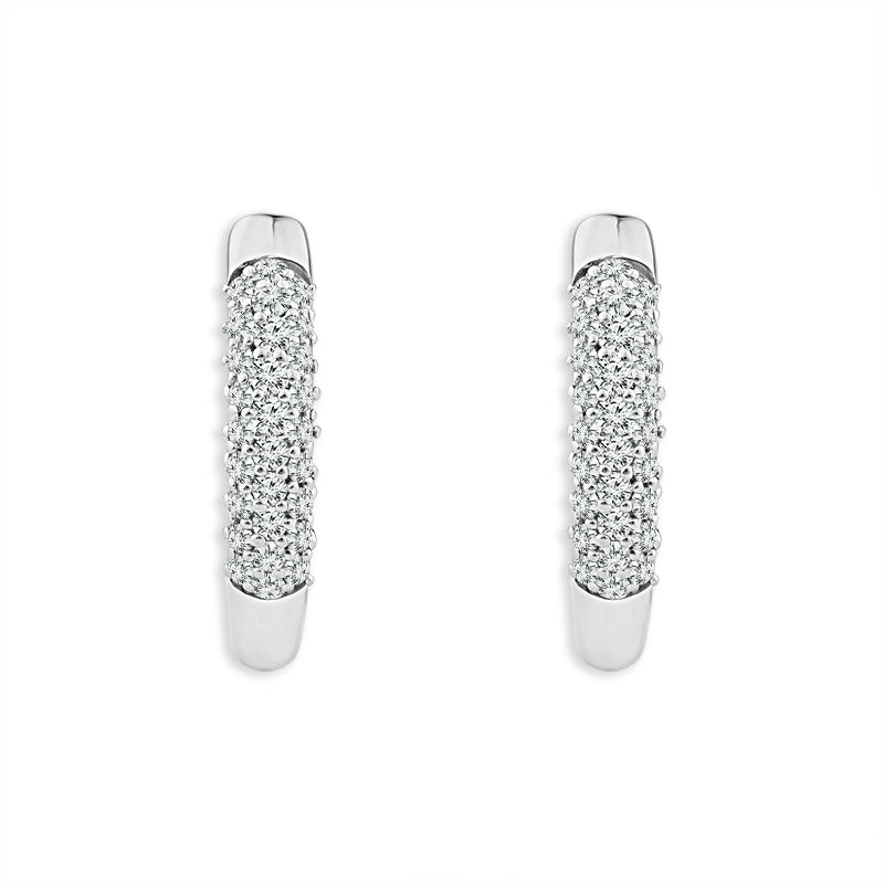 Diamond Hoops Earrings 0.17 ct tw 10k White Gold