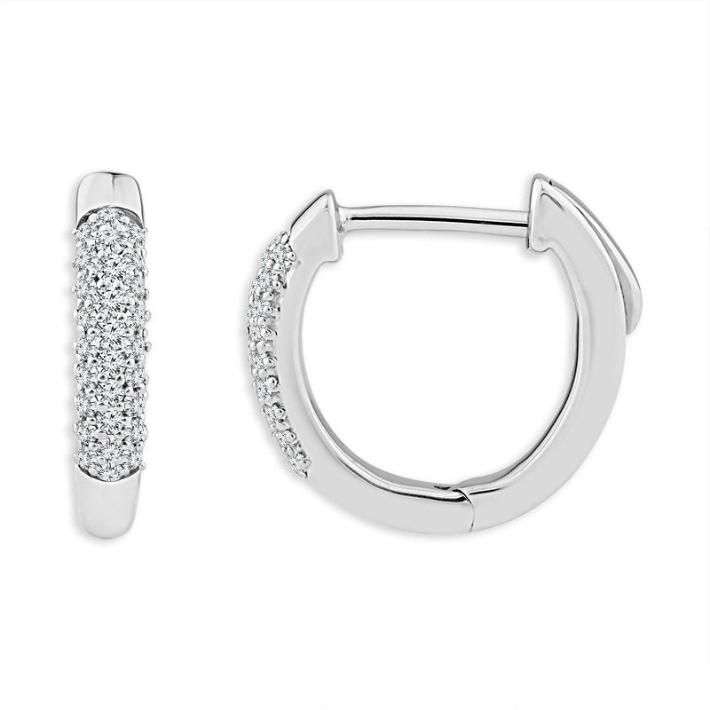 Diamond Hoops Earrings 0.17 ct tw 10k White Gold